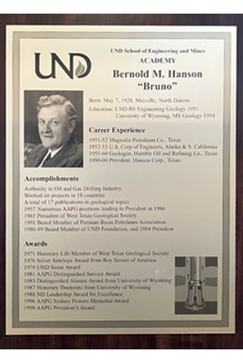 bernold hanson plaque