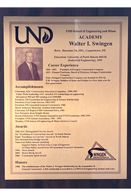 walter swingen plaque