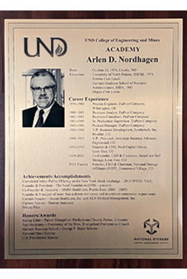arlen nordhagen plaque